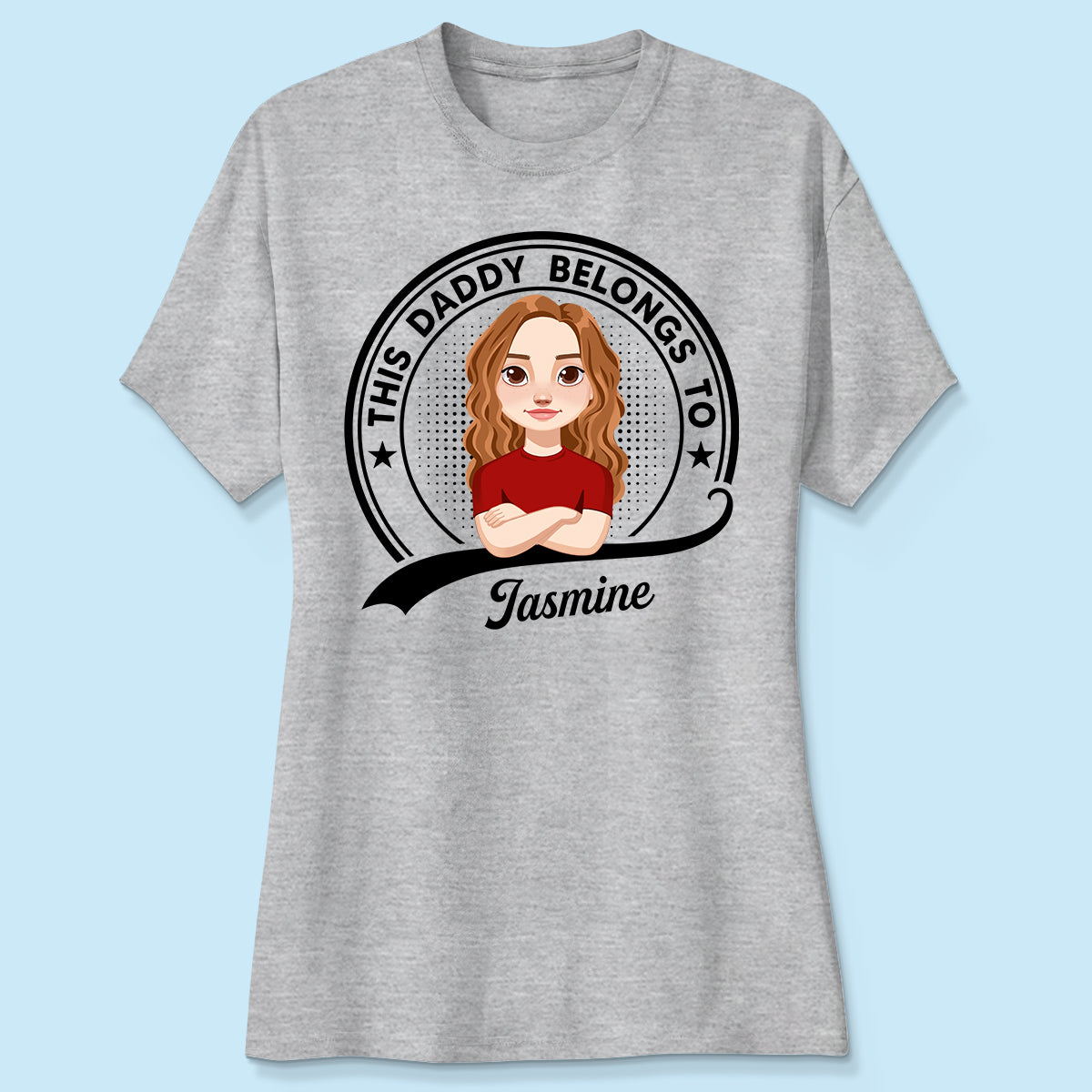 This Daddy Belongs To Retro Circle Personalized Shirt