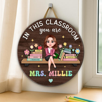 Custom Teacher 3D Personalized Door Hanger, In this Classroom You Are, Cute Teacher Door Sign, Back to School Gift