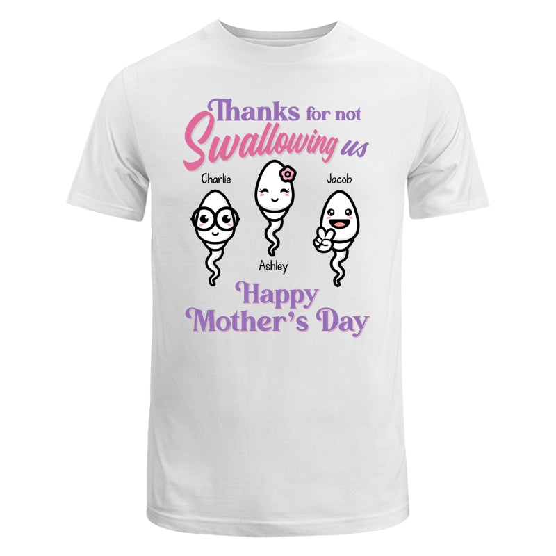 Little Cute Kids Thanks For Not Swallowing Us Happy Mother‘s Day Personalized Shirt