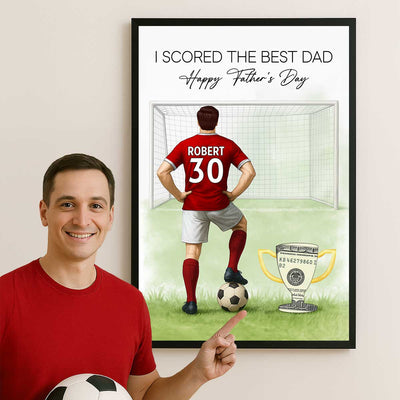 Soccer Dad Happy Father's Day Money Gift Personalized Poster, Gift for Dad, Gift for Husband