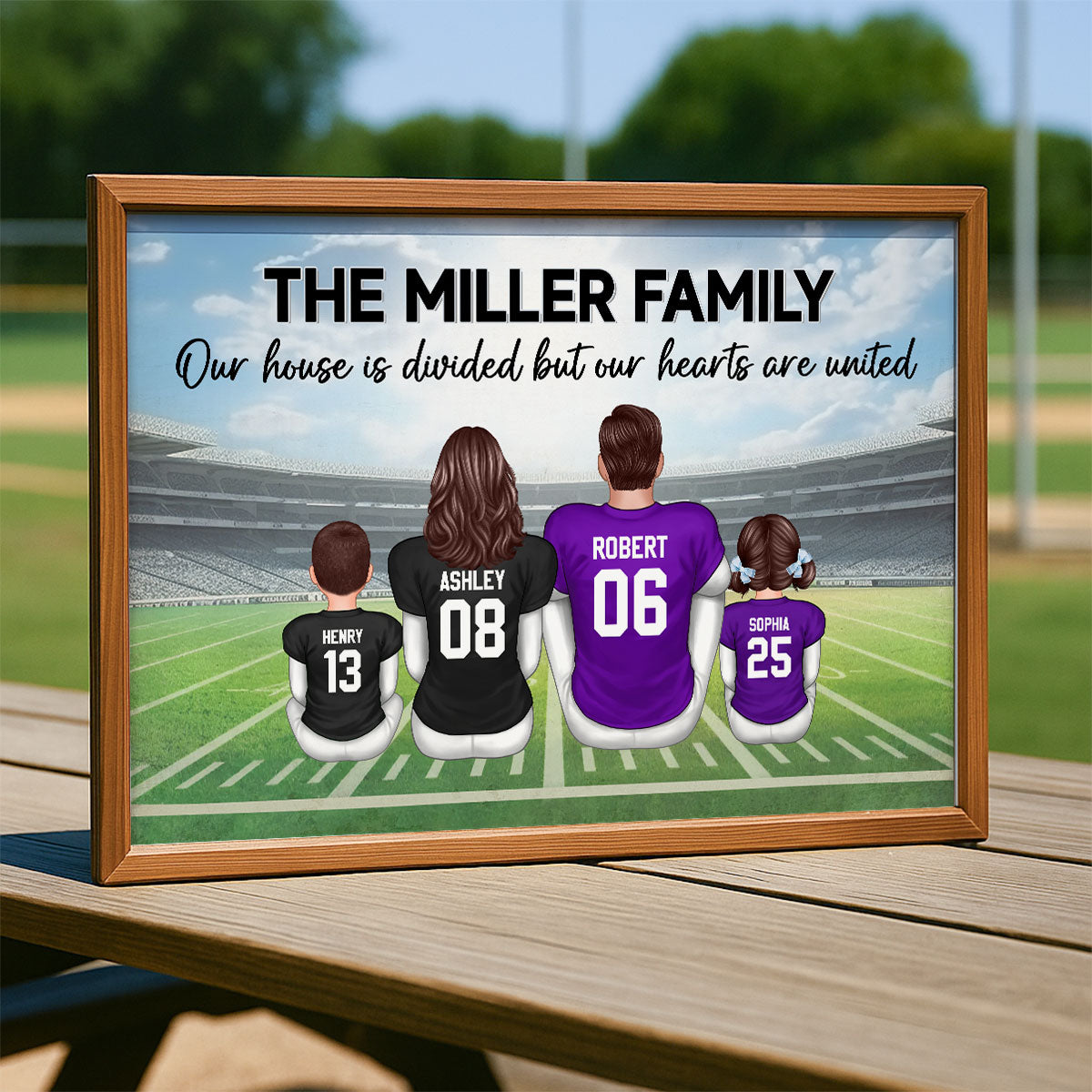 Home Sweet Rivalry House Divided Hearts United American Football Family Decor Personalized Poster