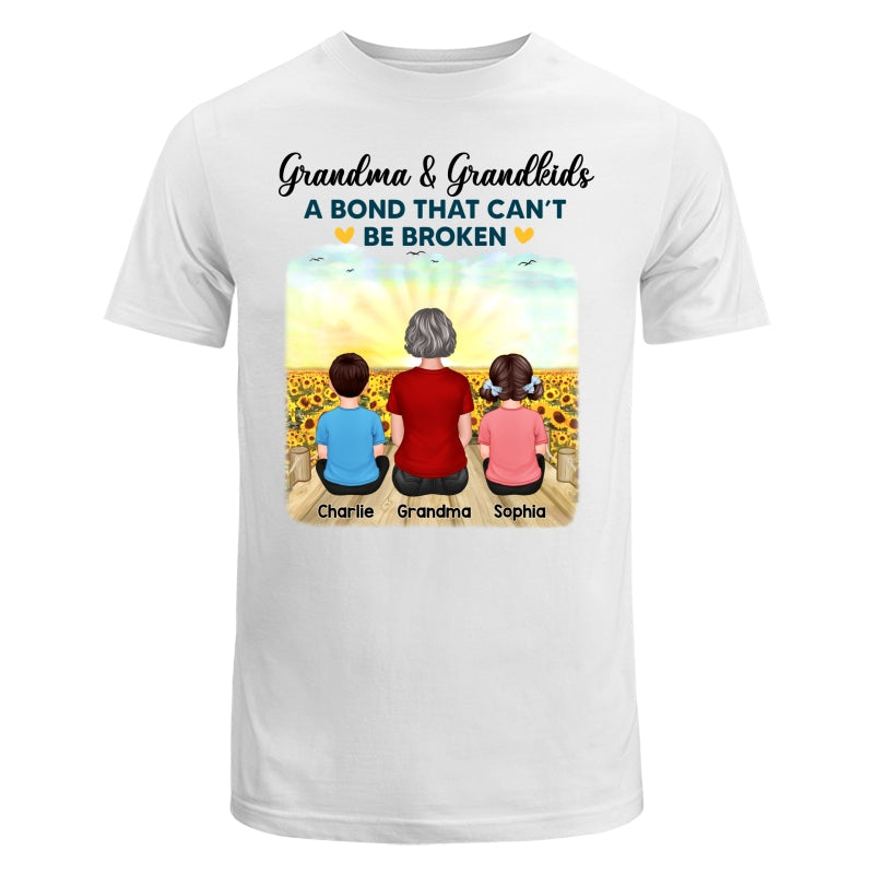 Grandma Grandkids Crossed Legs A Bond Can‘t Be Broken Personalized Shirt