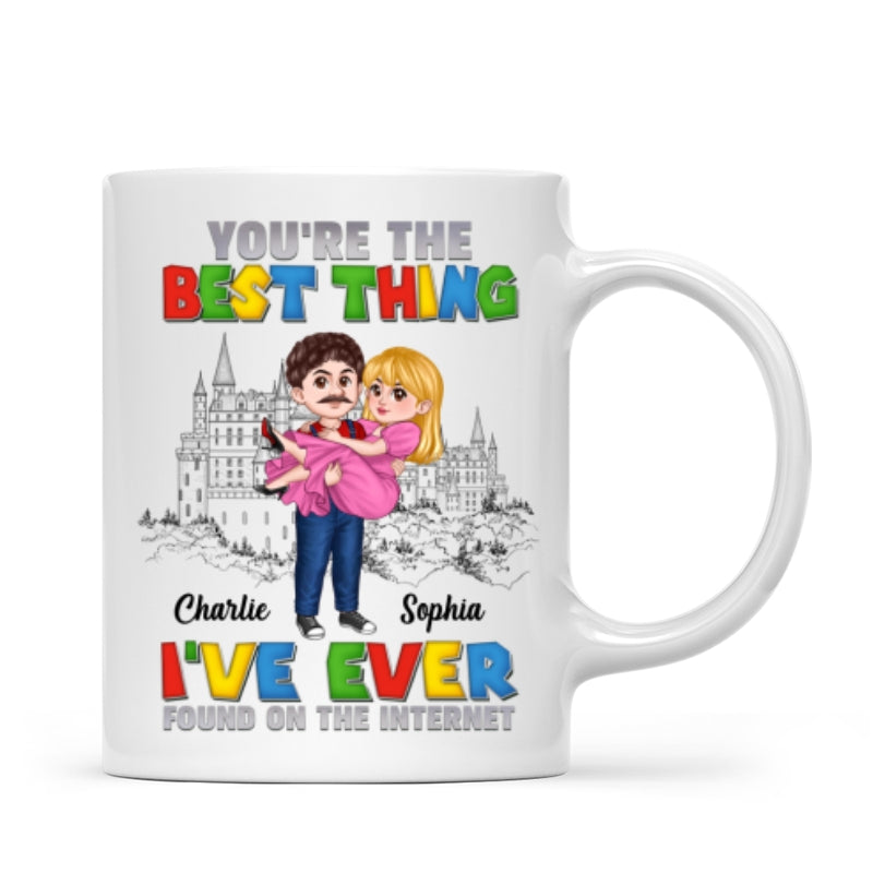 The Best Thing I‘ve Ever Found On The Internet Man Carrying Woman Cartoon Couple Personalized Coffee Mug