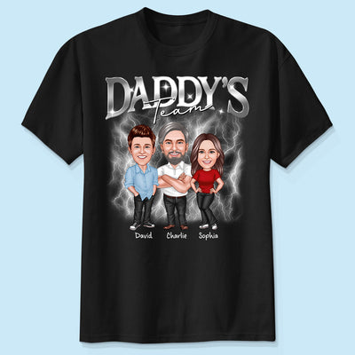 Caricature Daddy's Team Bootlegs Personalized Shirt, Father's Day Gift For Husband, For Dad