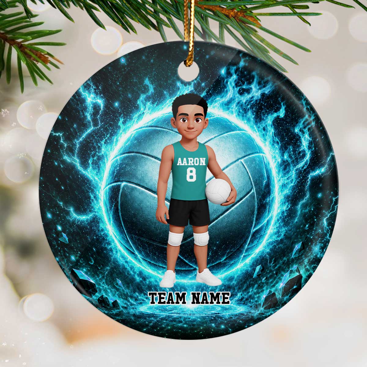 Trending Volleyball Boy & Girl - Personalized Ceramic Ornament - Christmas Gift For Kids, Grandkids