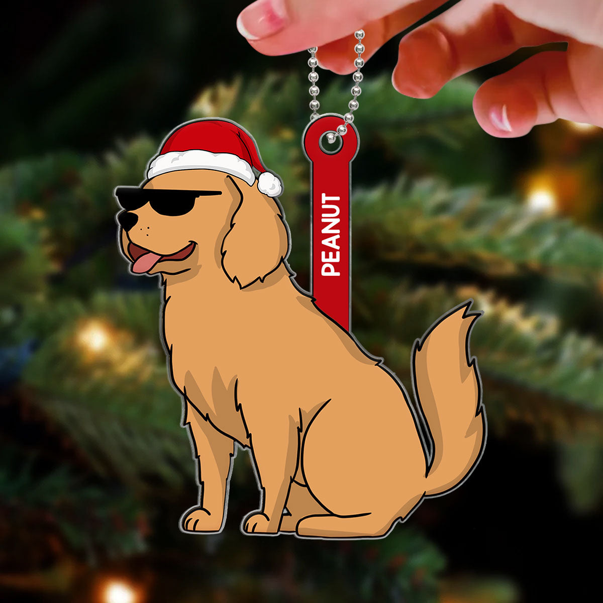 Funny Dog Cartoon Christmas Personalized Acrylic Ornament