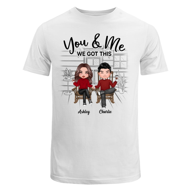 Outline Front Porch Background Doll Couple Gift For Him For Her Personalized Shirt