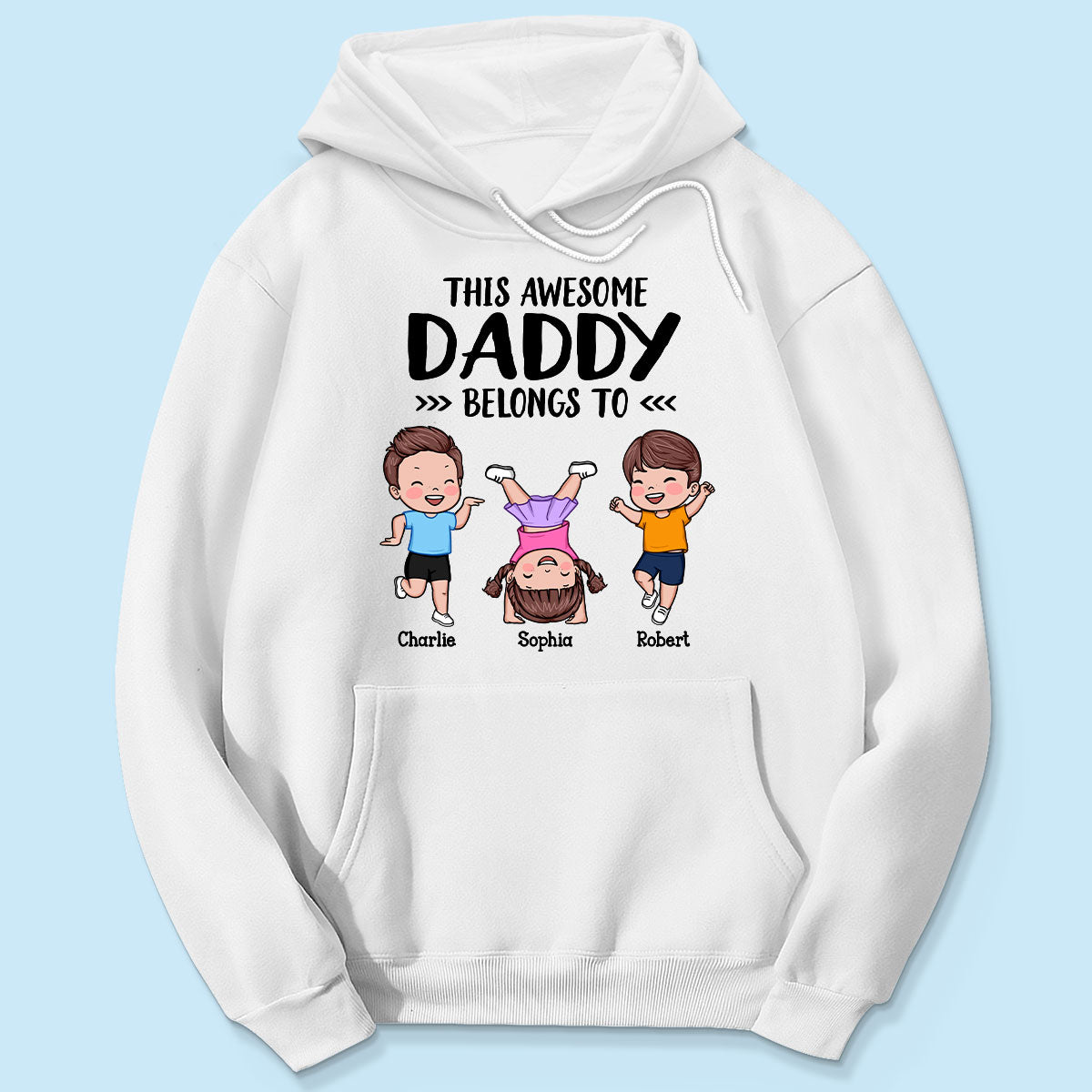 This Awesome Daddy Grandpa Belongs To Happy Kids Vector Personalized Shirt