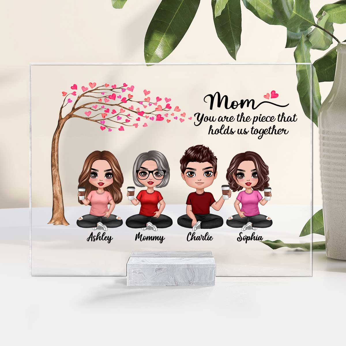 Doll Mom & Daughters Sons You Are The Piece Holds Us Together Personalized Acrylic Plaque
