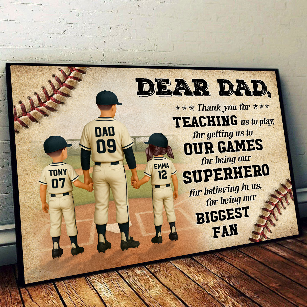 We Hit A Home Run Scoring You As Our Dad Baseball Dad Personalized Poster