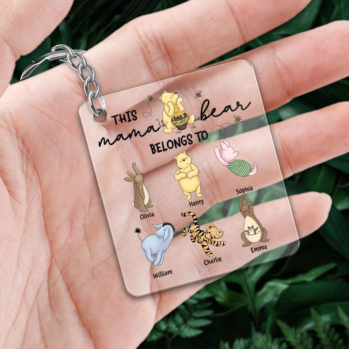 This Mama Bear Belongs To Cute Characters Personalized Acrylic Keychain