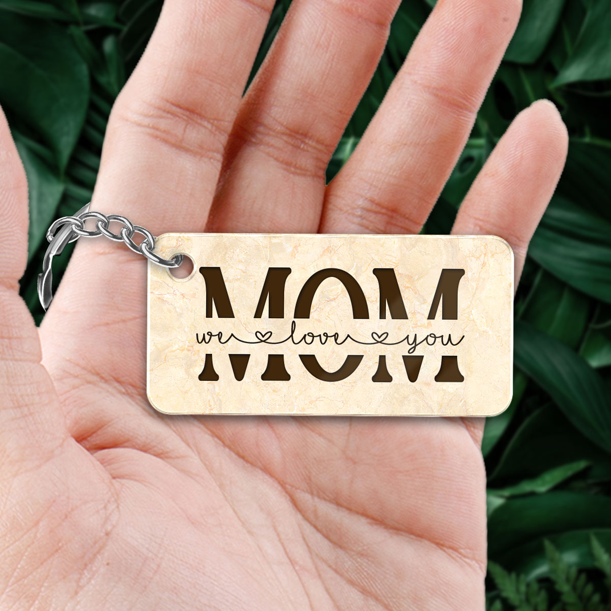 Best Mom Ever Back View Woman Kids Dog Cat Personalized Acrylic Keychain