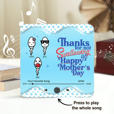 Thanks for not Swallowing Me Personalized Music Fridge Magnet, Funny Gift for Mom, Gift for her