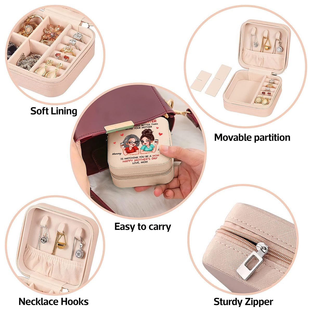 To My Daughter From Mom Happy Mother's Day Personalized Jewelry Box, Gift For Daughter