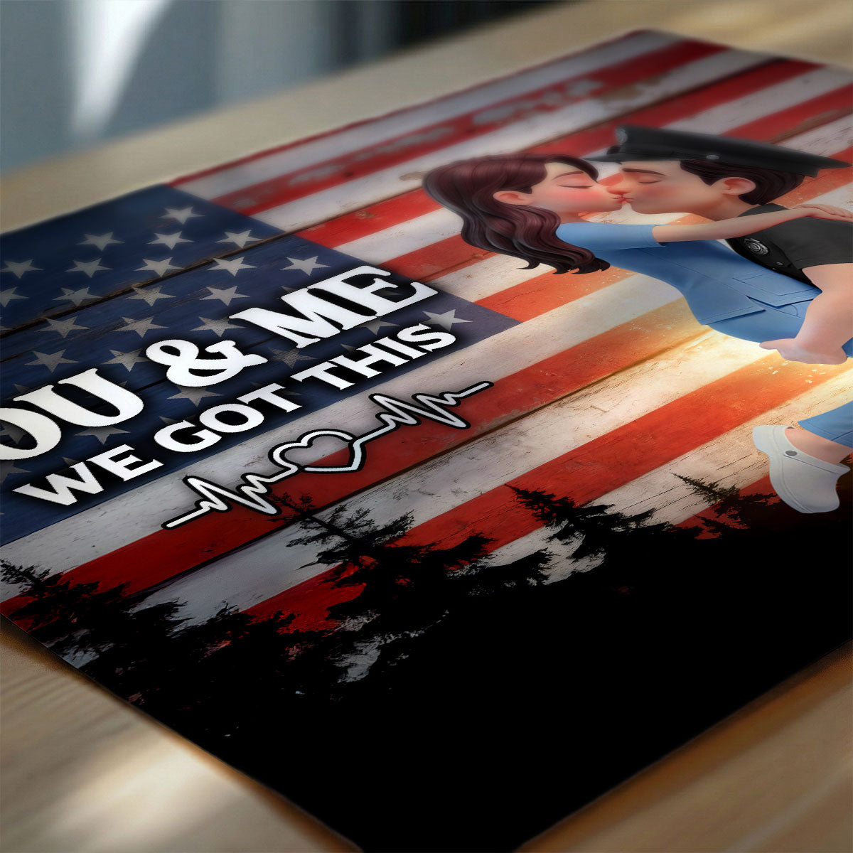 Proud Hero Couple Nation Flag - Personalized Poster - Valentine's Day Gift For Couple, For Him, For Her, Nurse, Police, Firefighter, Army