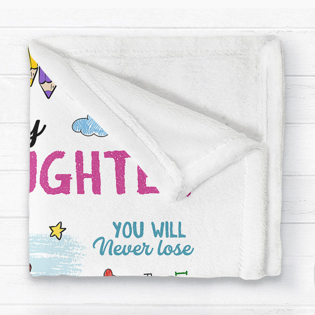 Colorful To My Grandson Granddaughter Crayon Personalized Fleece Blanket