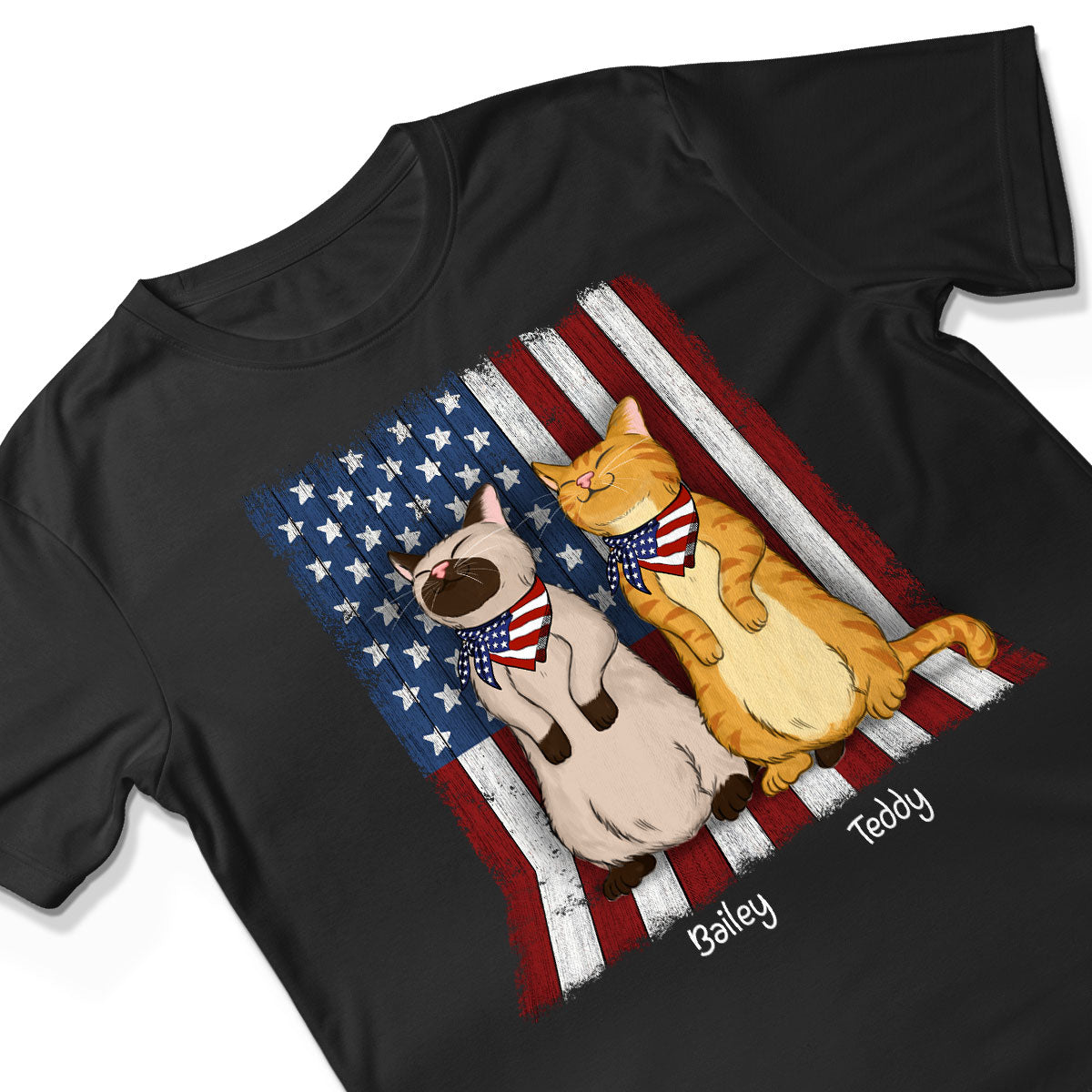 Nation Flag Standing Cat 4th Of July Independence Day Personalized Shirt