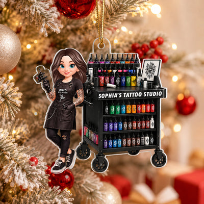 Tattoo Artist Ink Tattoo - Personalized Acrylic Ornament - Christmas Gift for Her