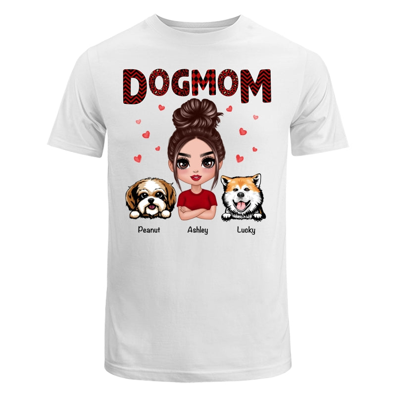 Doll Dog Mom Red Pattern Personalized Shirt