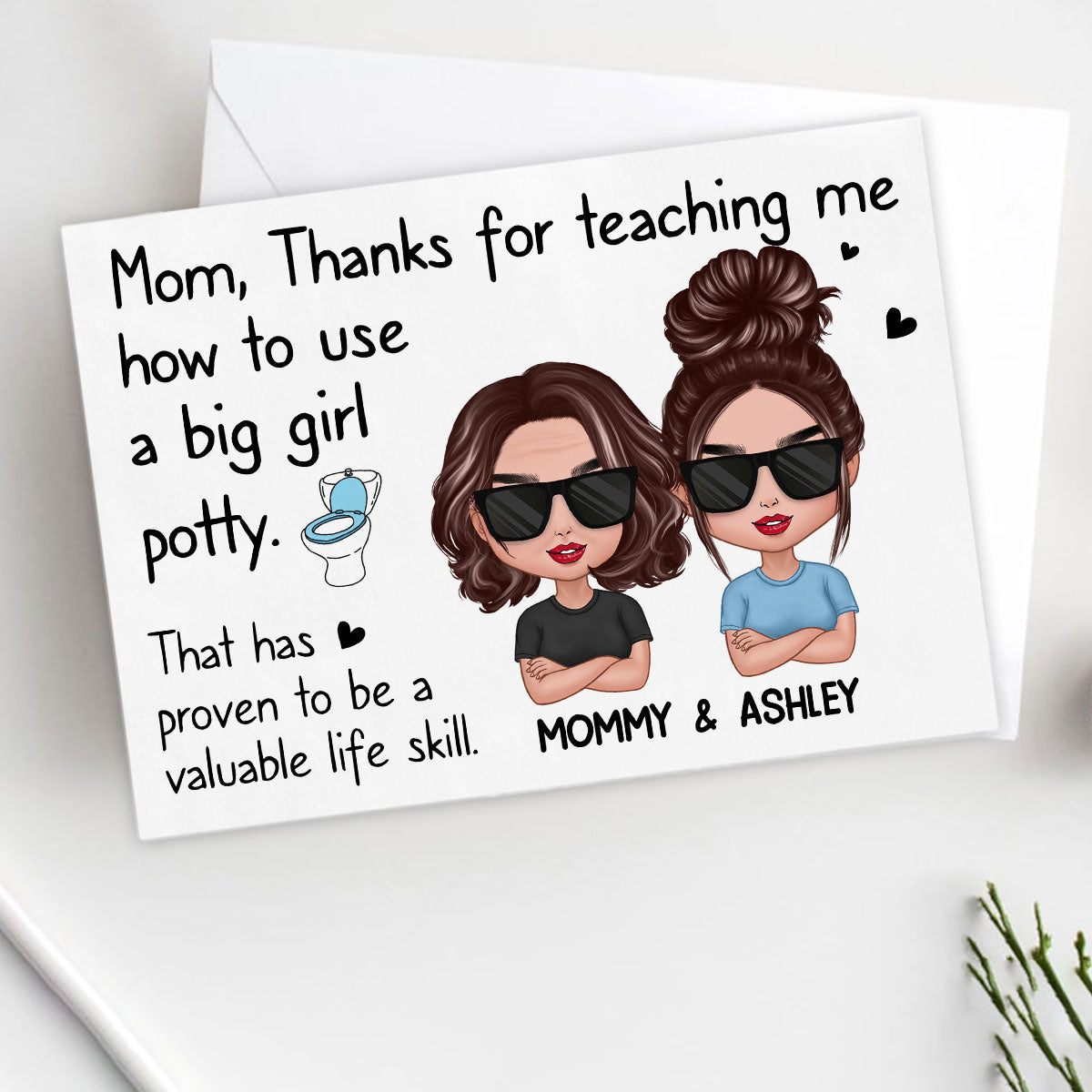 Thanks For Teaching Me To Use Big Girl Potty Doll Mom Daughter Mother‘s Day Personalized Postcard