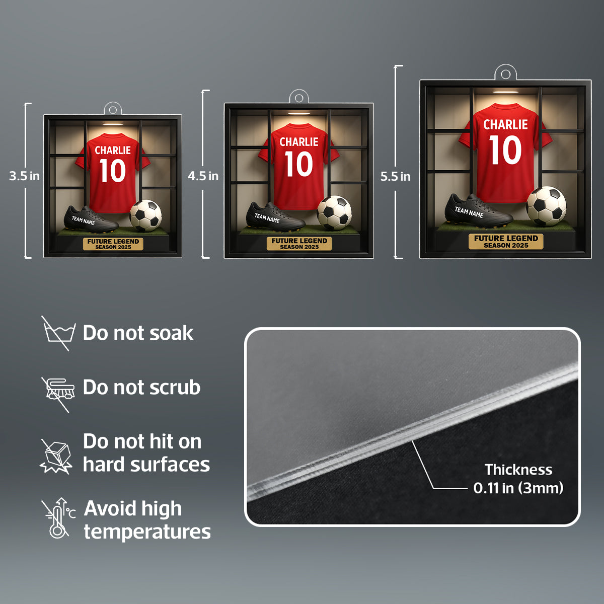 Soccer Legacy Wall - Personalized Acrylic Ornament - Christmas Gift for Sons, Grandsons, Boyfriends