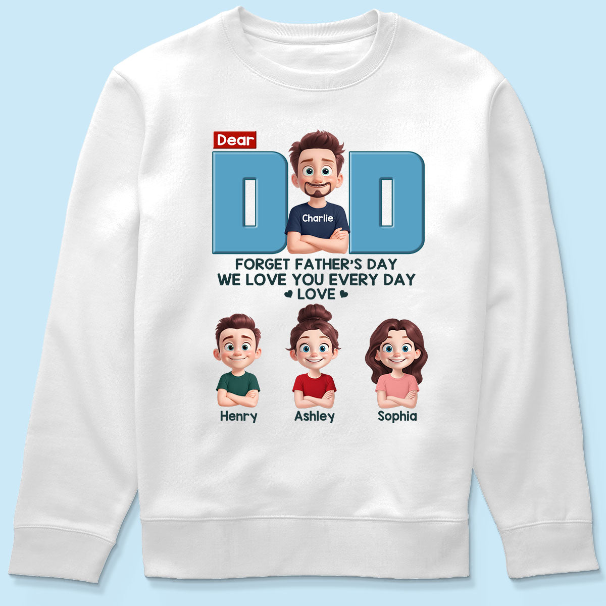 Cartoon Funny Style Dear Dad Forget Father's Day Personalized Shirt, Gift For Dad