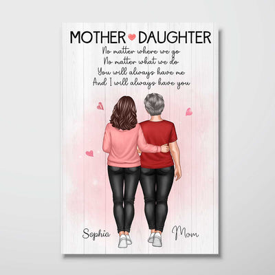 Mother And Daughter No Matter What Mother‘s Day Gift Personalized Vertical Poster
