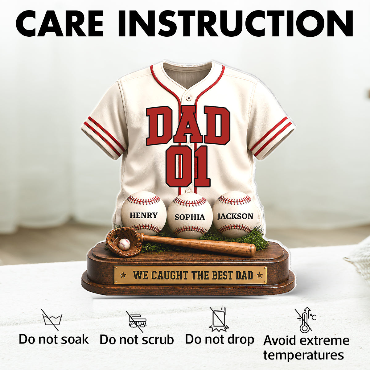 Baseball Dad Legend We Caught The Best Dad - Personalized Acrylic Block Plaque - Father's Day Gift For Dad, Husband