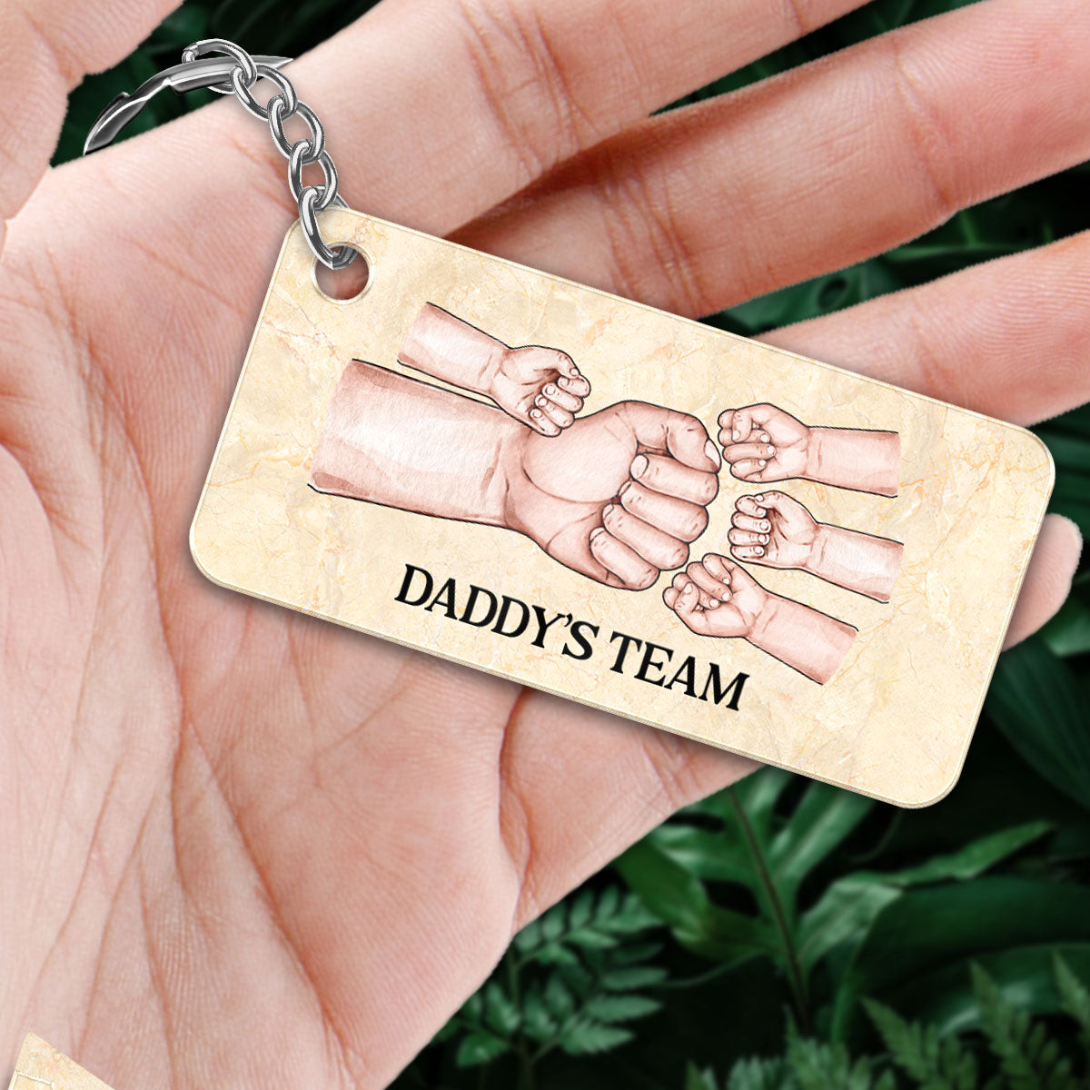 Dad Grandpa Man Kids Fist Bump Personalized Acrylic Keychain