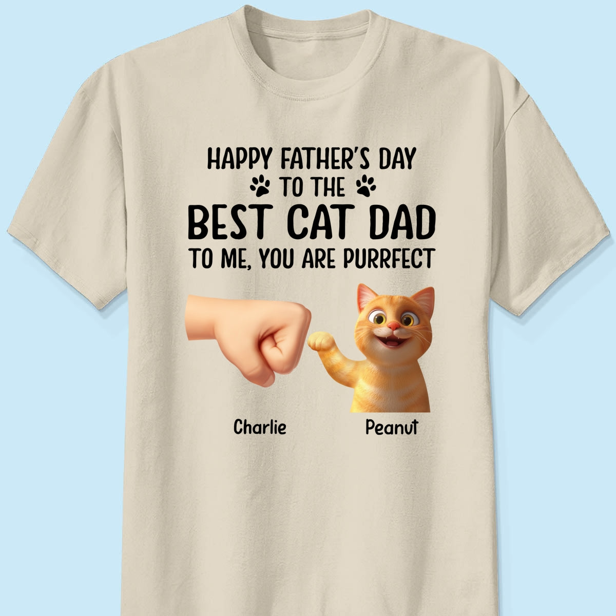 Happy Father's Day To The Best Cat Dad, You're Purrfect Personalized Shirt, Gift for Cat Dads