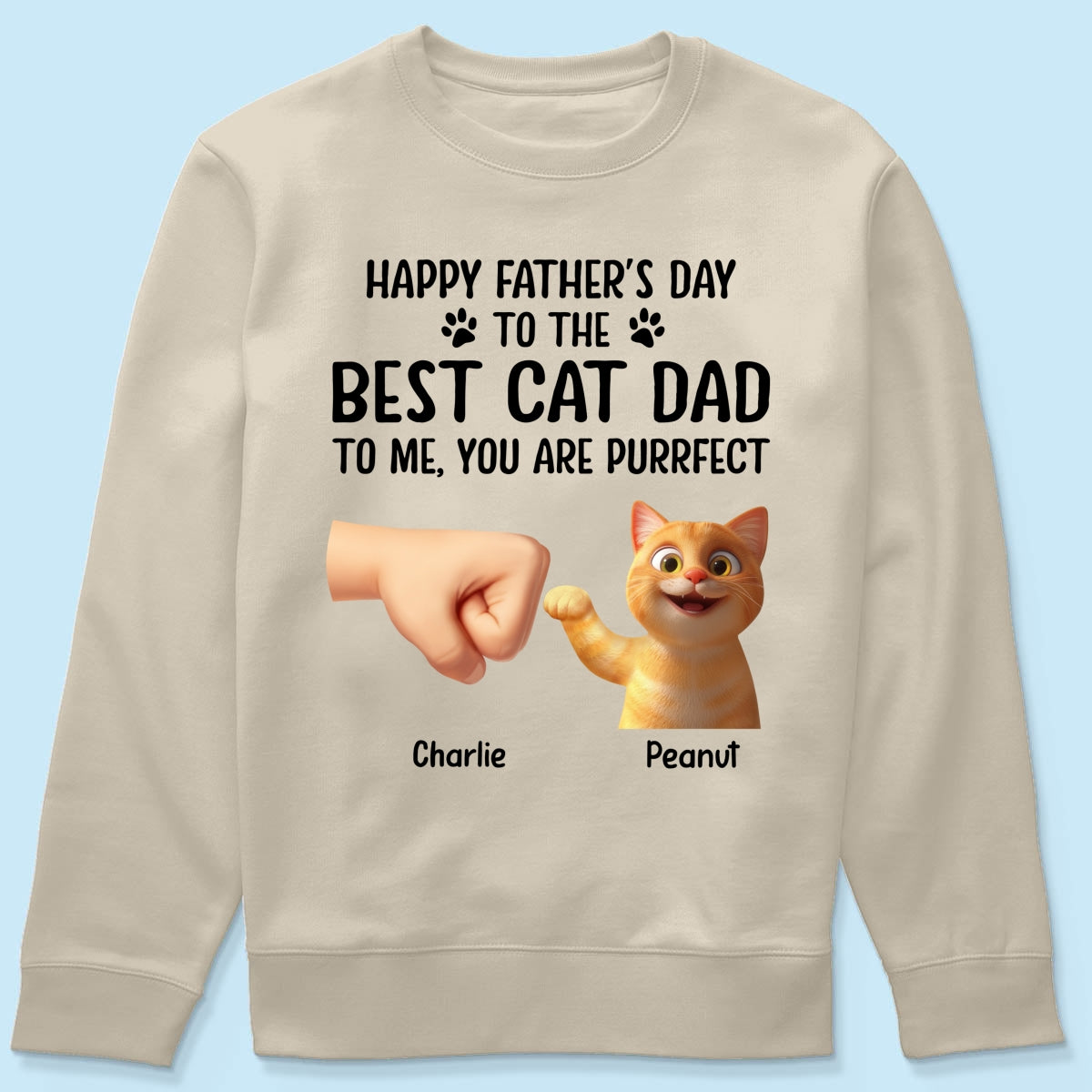 Happy Father's Day To The Best Cat Dad, You're Purrfect Personalized Shirt, Gift for Cat Dads