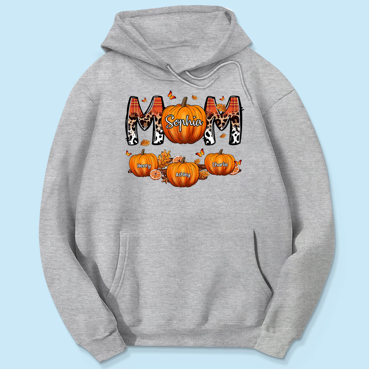 Mom Patterned Pumpkins Fall Season Personalized Shirt