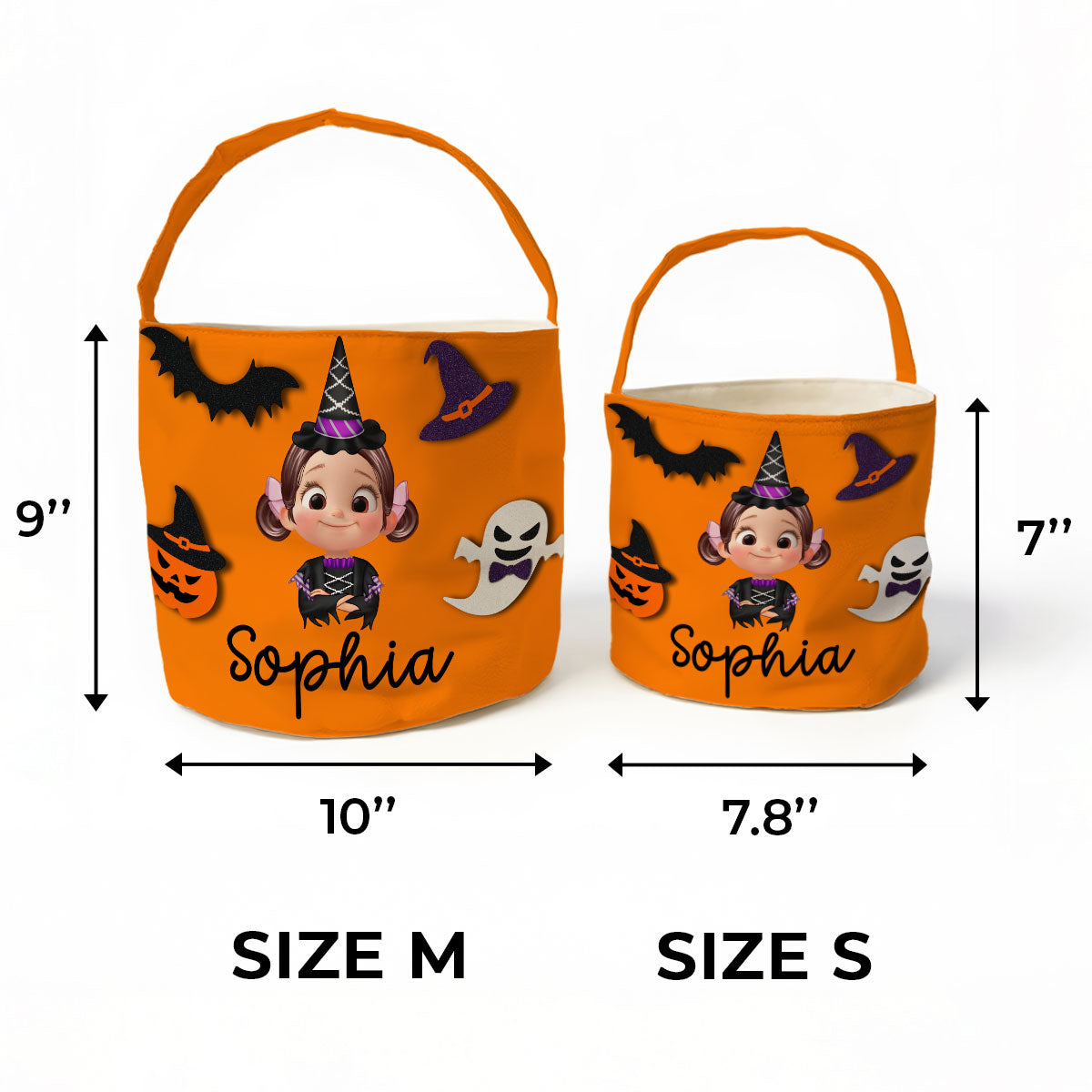 Halloween Theme Cute Cartoon Kid Personalized Trick Or Treat Basket, Gift Bag, Treat Bag For Kids