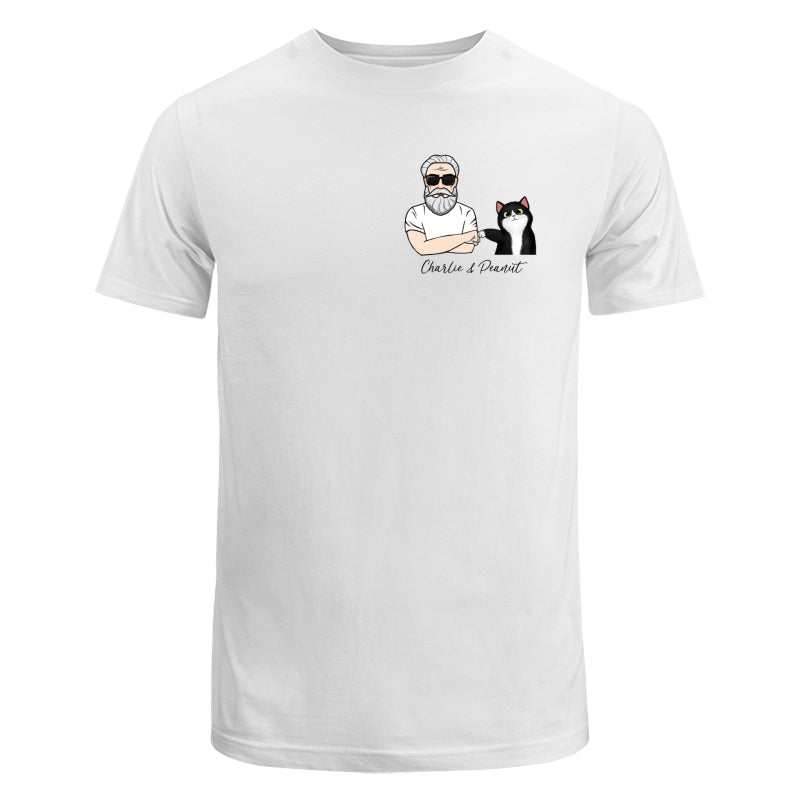 Cat Dad And Cat Punch Hands Pocket Personalized Shirt