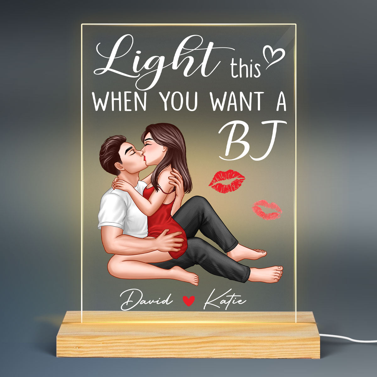 Sexy Couple Kissing Light This Personalized Acrylic LED Night Light