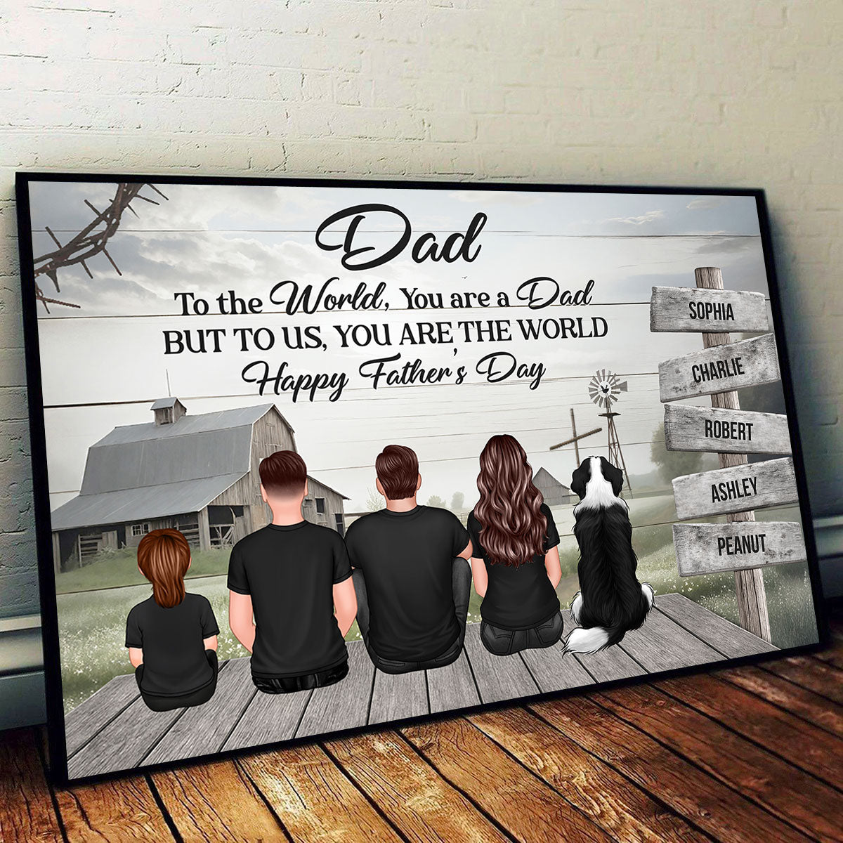 Christian Family Dad You Are The World Personalized Poster, Father's Day Gift For Dad