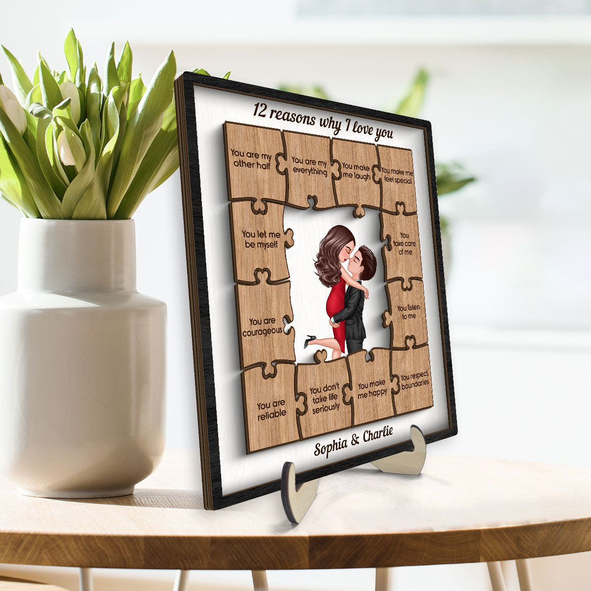 The Reasons Why I Love You  Gift For Him For Her Personalized 2-layer Wooden Plaque
