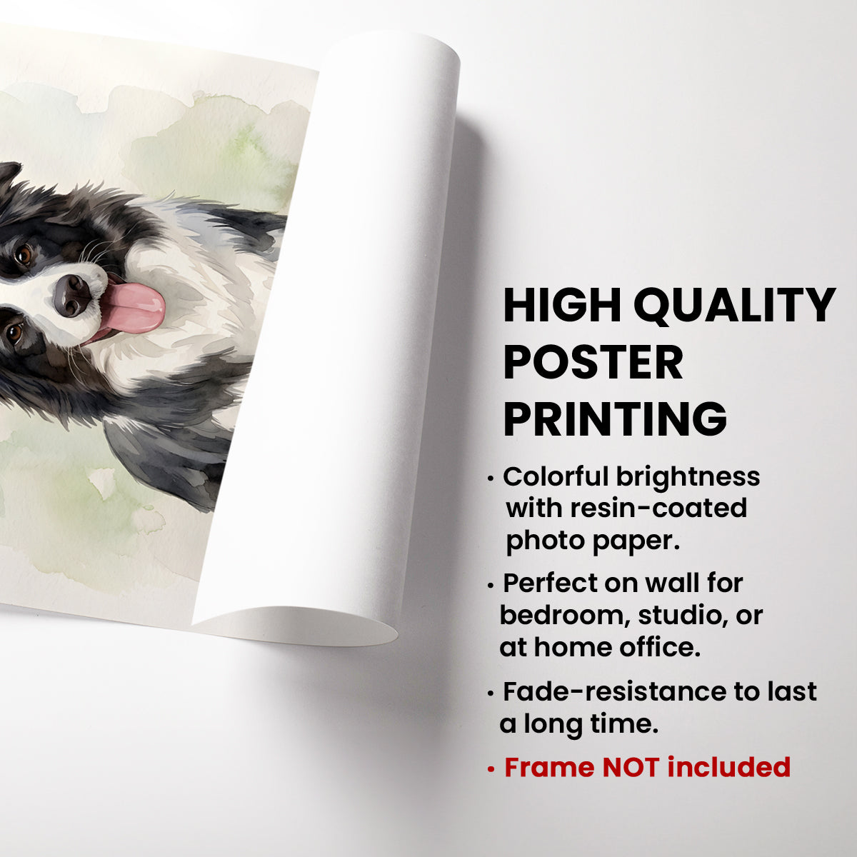 Custom Dog Cat Watercolor Portrait from Photo - Personalized Poster - Christmas Gift for Dog Lovers, Memorial Gift