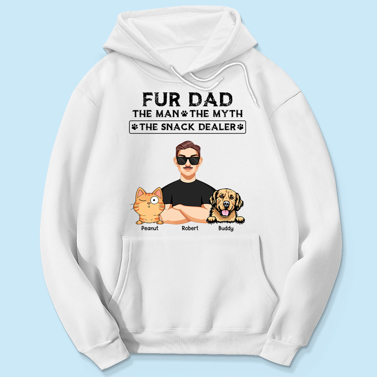 Fur Dad The Man The Myth The Snack Dealer Personalized Shirt, Gift For Dog Cat Dad