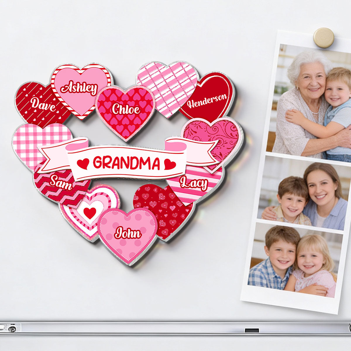 Grandma's Sweethearts Coquette Valentine's Day - Personalized Acrylic Fridge Magnet
