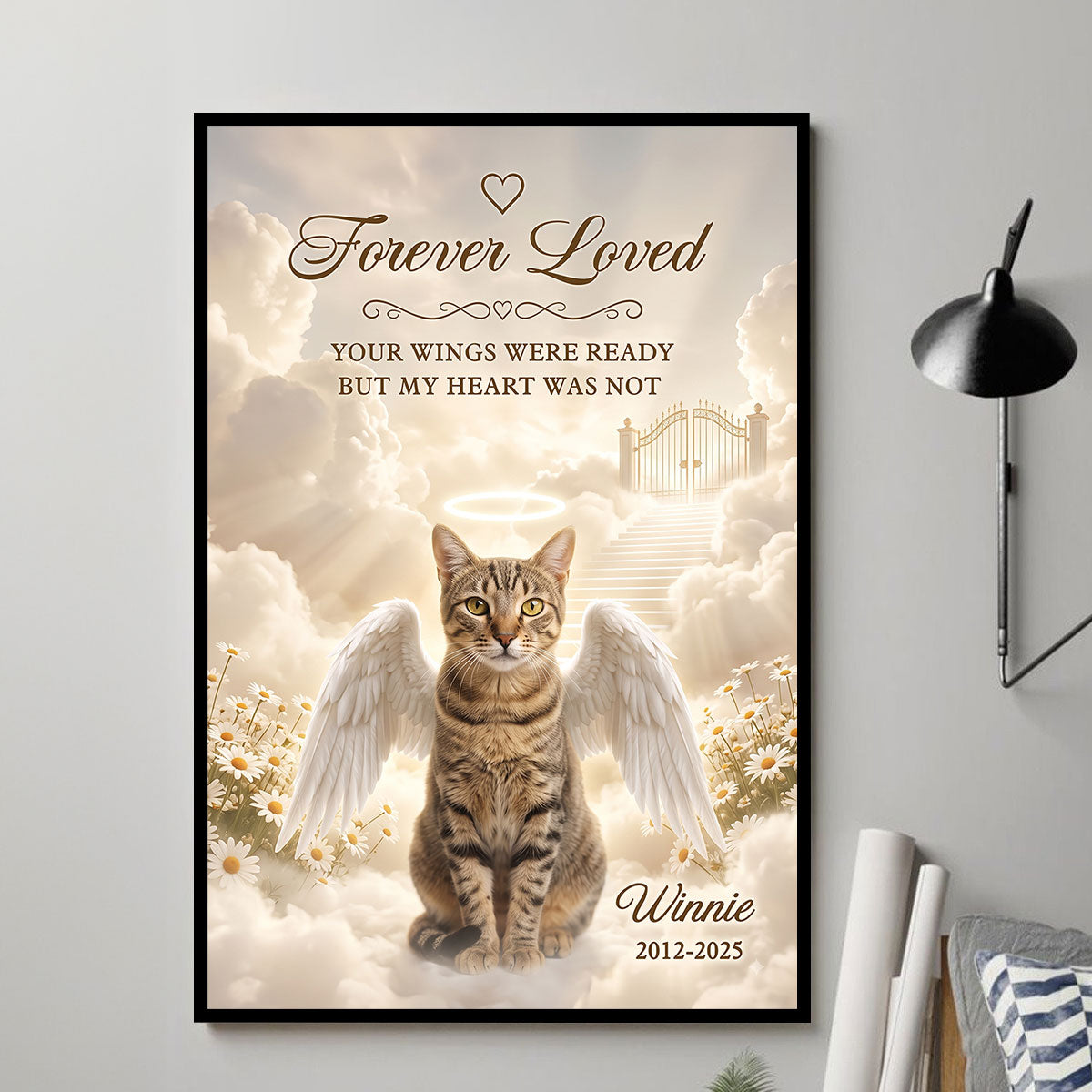 Forever Loved Dog Cat Angel Memorial - Personalized Poster - Memorial Gift, Gift For Pet Lovers