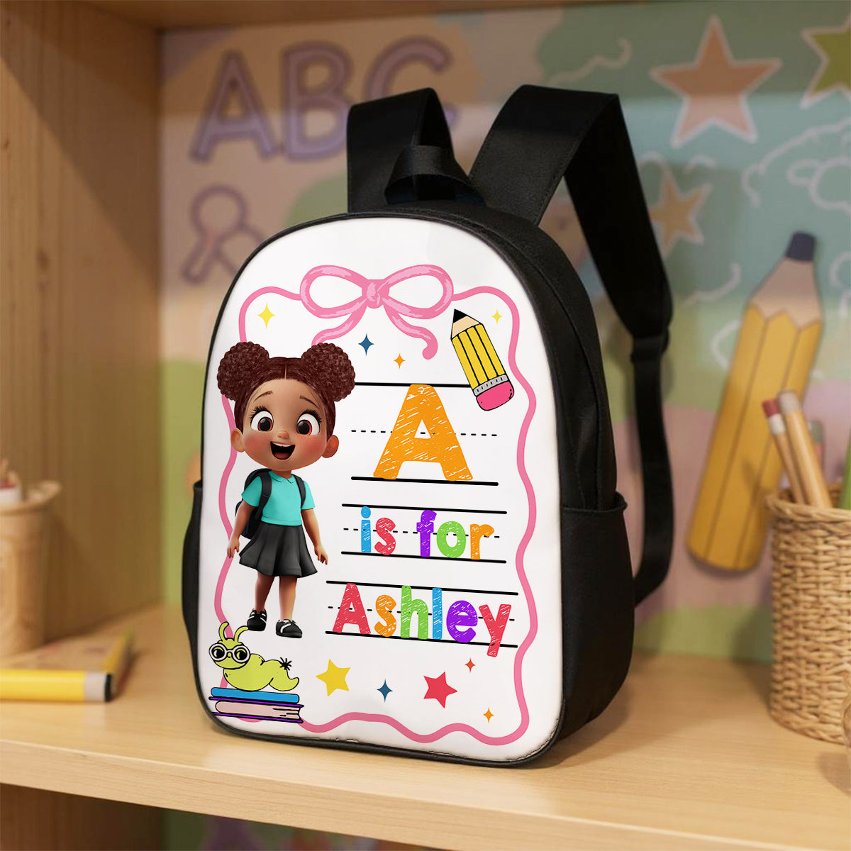 Back To School Gift For Kid, Custom Name Retro Personalized Backpack