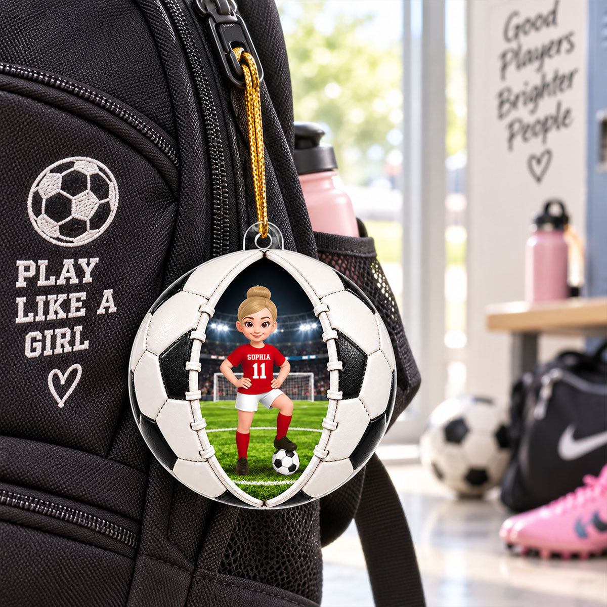 Soccer Ball Design - Personalized Acrylic Ornament - Christmas Gift For Daughter, Son, Grandkids