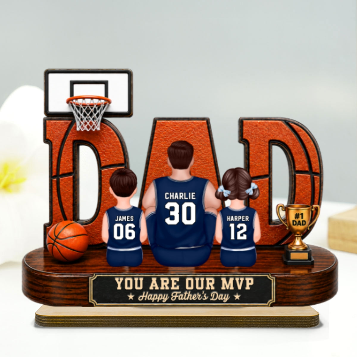 [UP TO 38% OFF] Basketball Dad Legend Daddy's Dream Team - Personalized 2-Layered Wooden Plaque - Unique Father's Day Gift For Dad, Husband, Basketball Fans