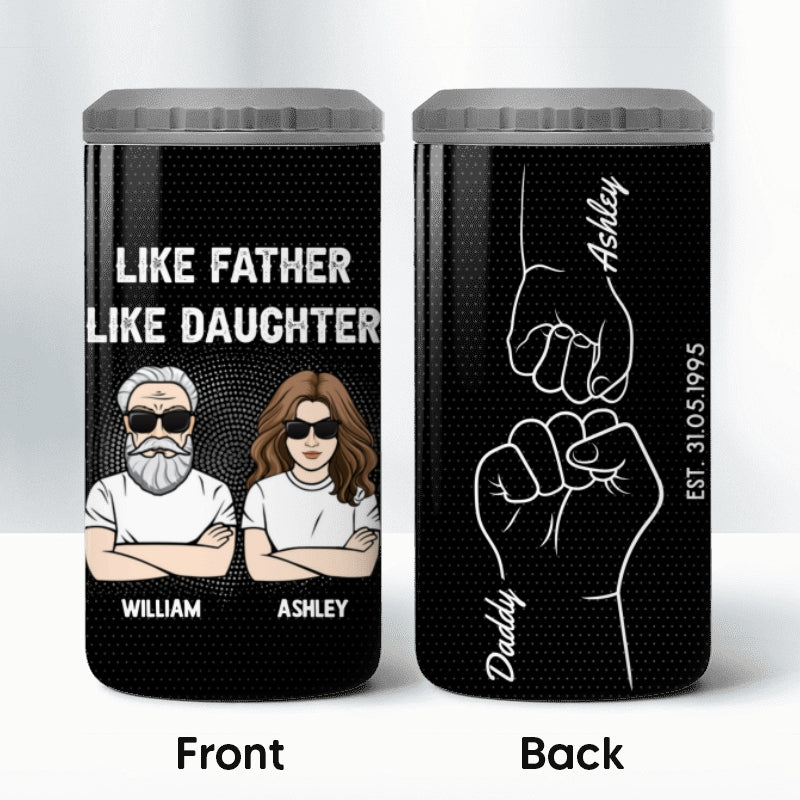 Like Father Like Daughter Personalized 4 In 1 Can Cooler