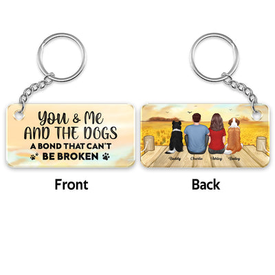 A Bond Can‘t Be Broken Couple And Dogs Personalized Acrylic Keychain