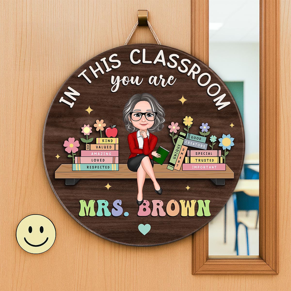 Custom Teacher 3D Personalized Door Hanger, In this Classroom You Are, Cute Teacher Door Sign, Back to School Gift