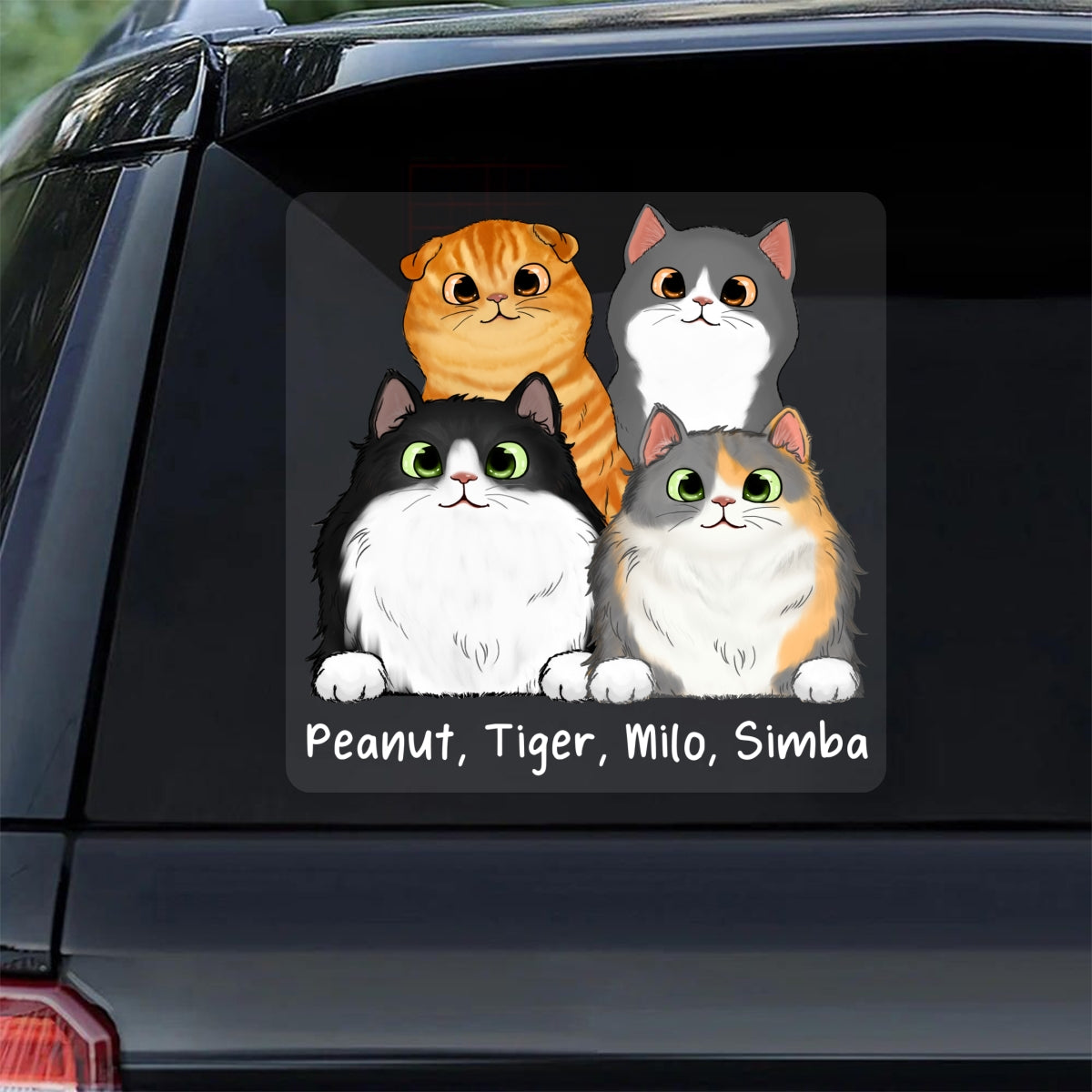 Fluffy Cats Personalized Decal, Gift For Cat Lovers