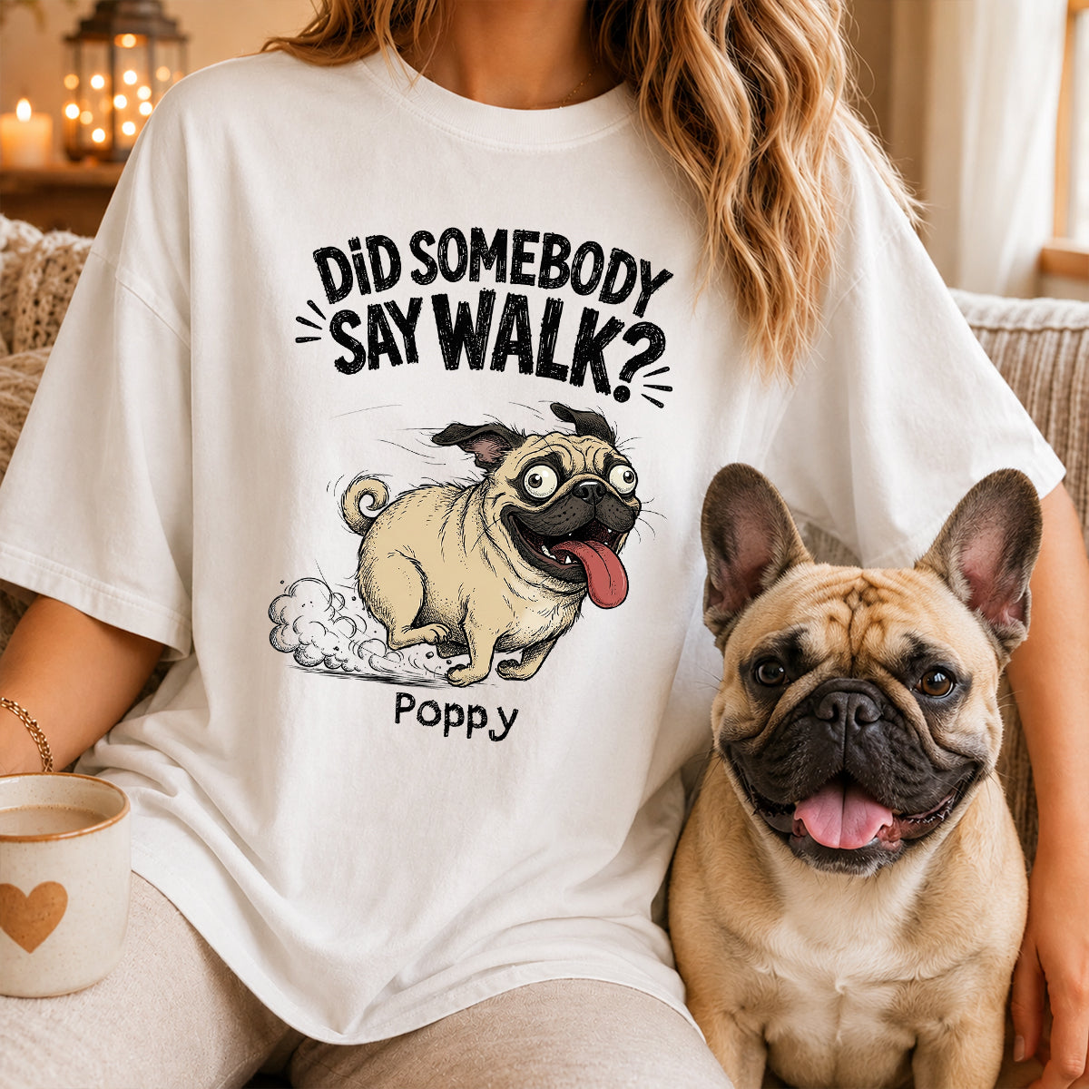 Did Somebody Say Walk Zoomies Quirky Dog Portrait From Your Pet Photo - Personalized Shirt - Funny Gift For Dog Lover
