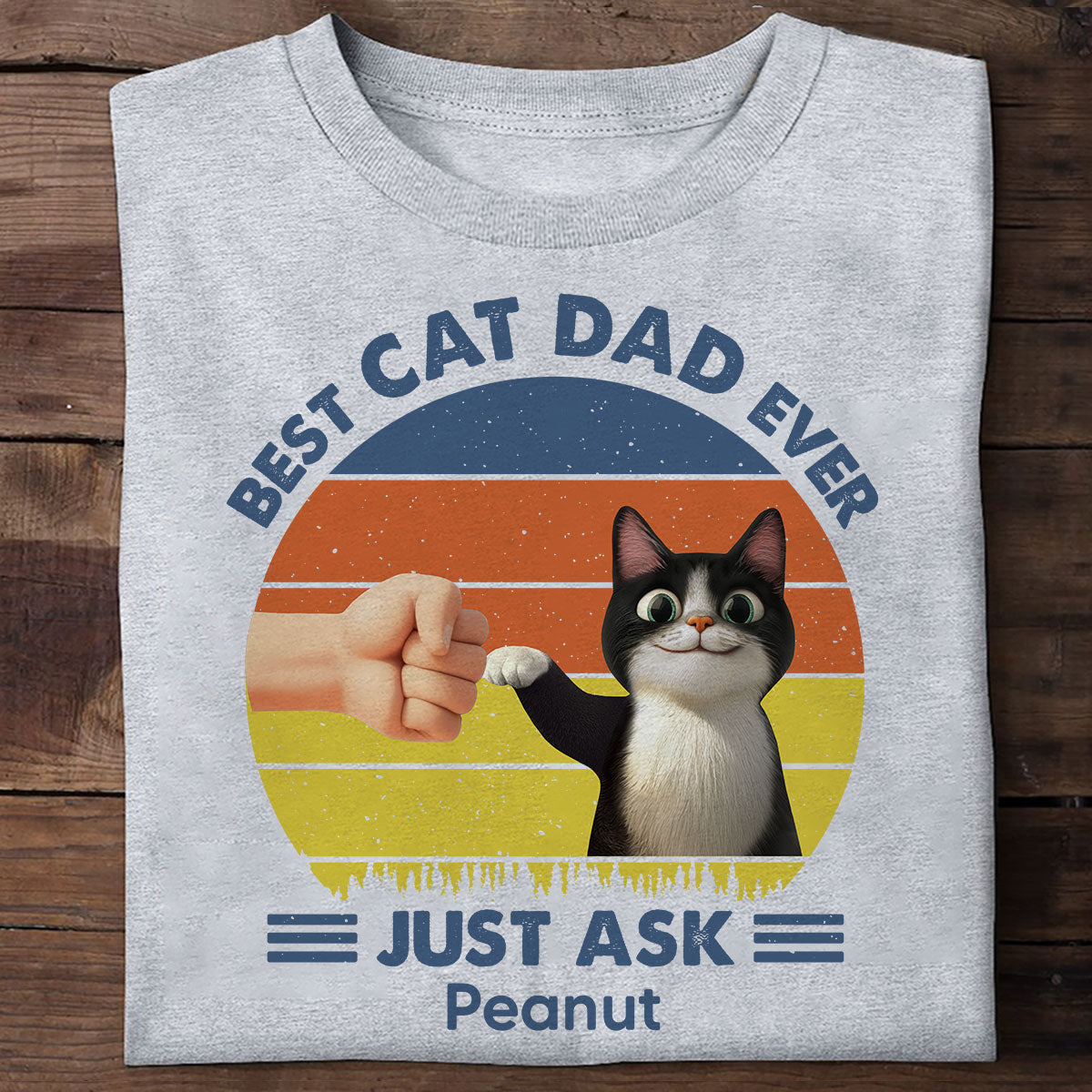 Best Cat Dad Cute Cartoon Cats Personalized Shirt, Gift for Cat Dads